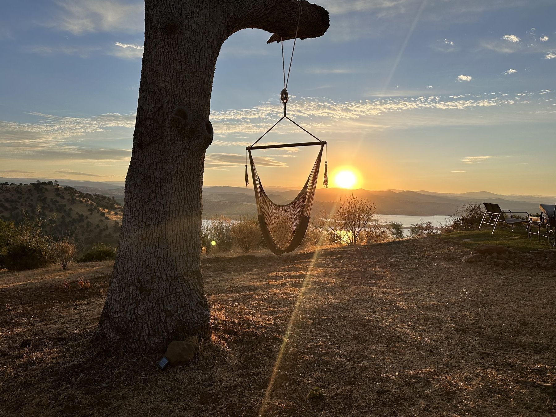 Sunrise from the swing chair at Glashaus